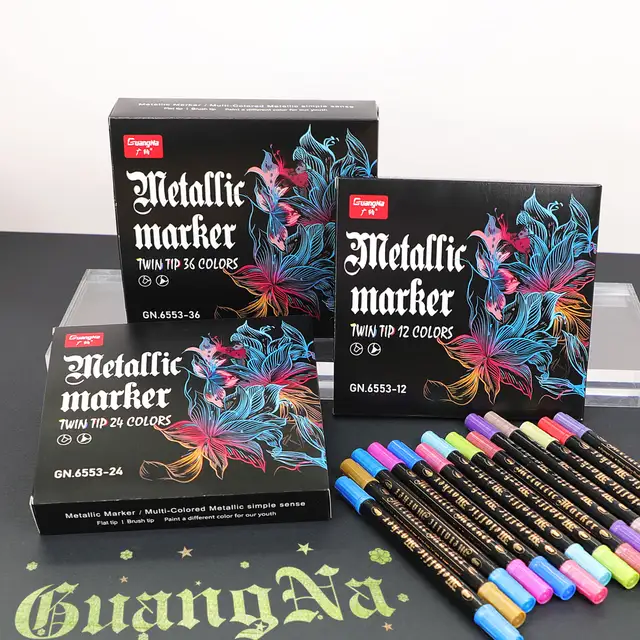 Metallic Markers with Coloring book set