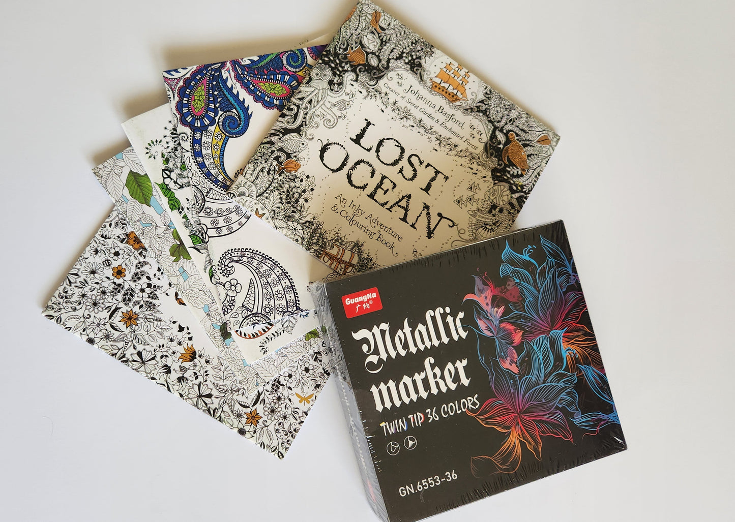 Metallic Markers with Coloring book set