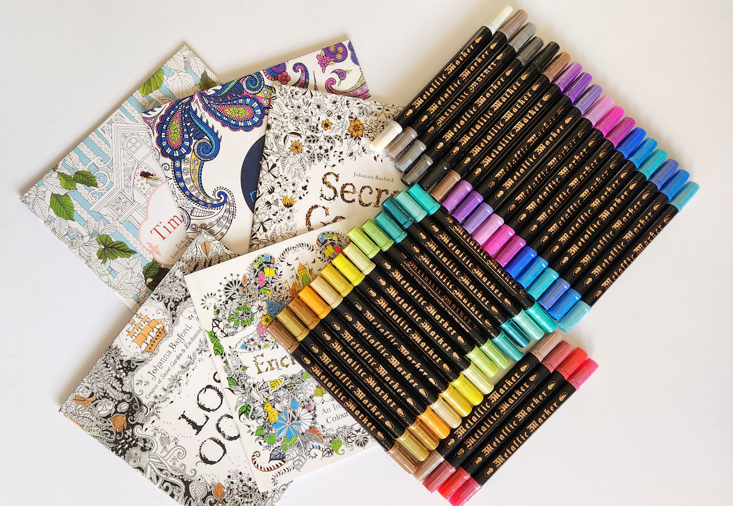 Metallic Markers with Coloring book set