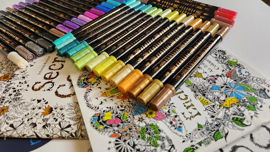 Metallic Markers with Coloring book set